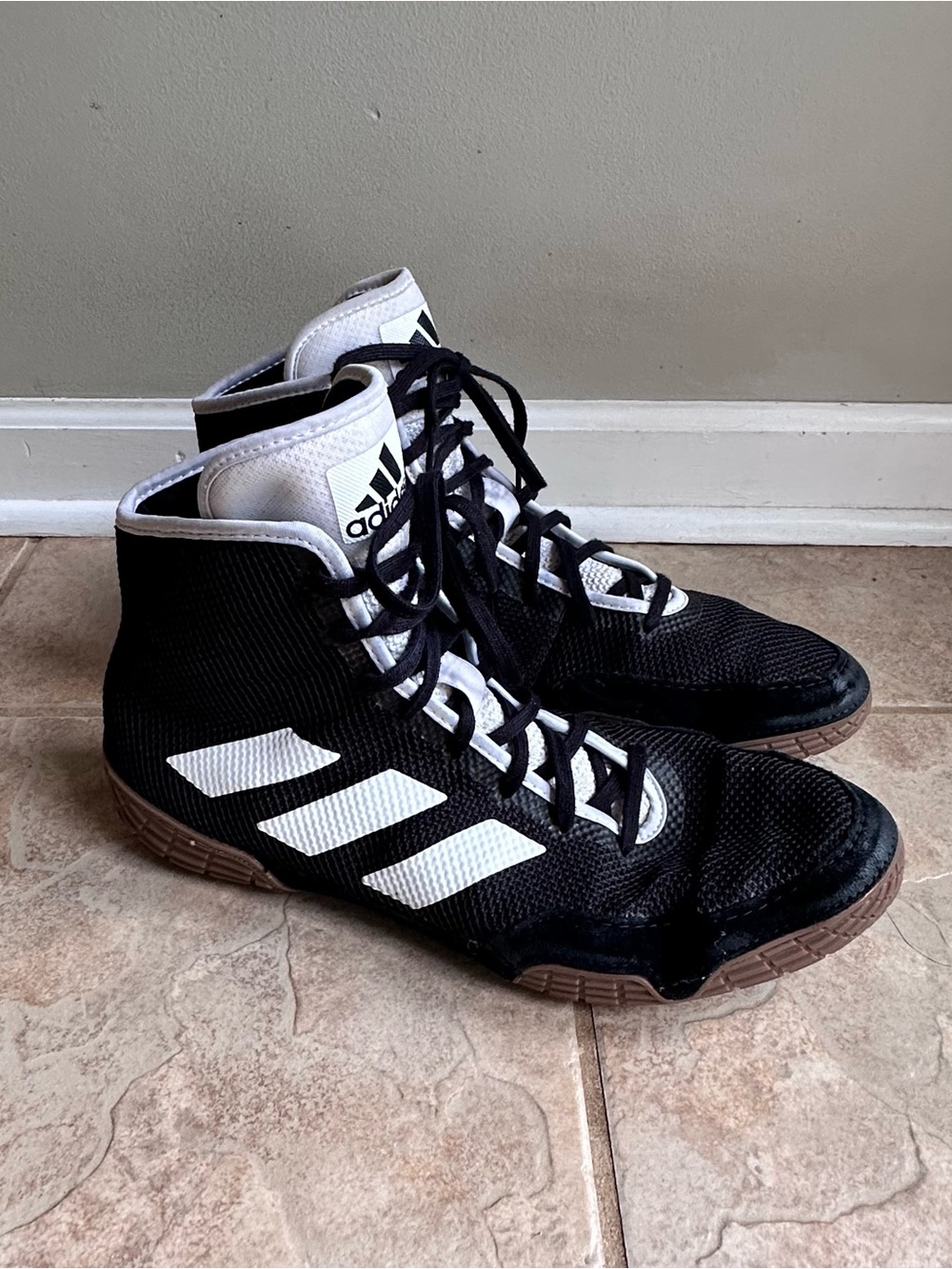 Adidas FZ5388 Tech Fall 2.0 Black White Wrestling Shoe Wrestlers Choice
